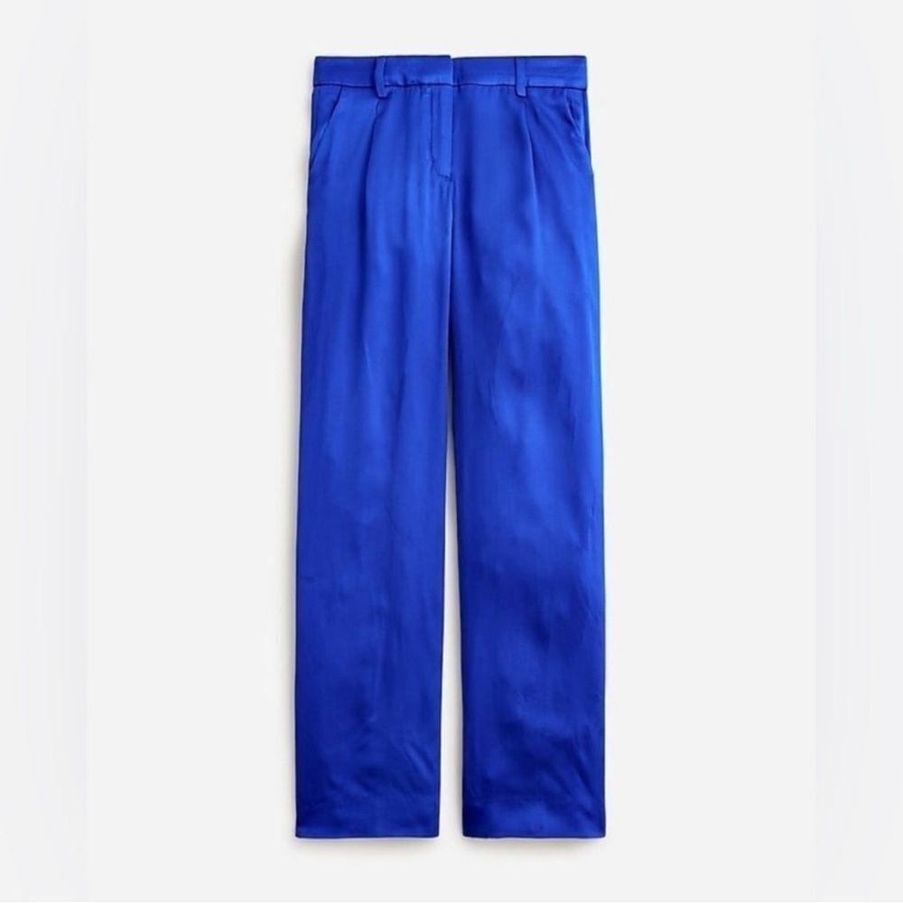 J.Crew Royal Cobalt Blue Straight Leg Essential Pant Sz 10 Preppy Chic Office